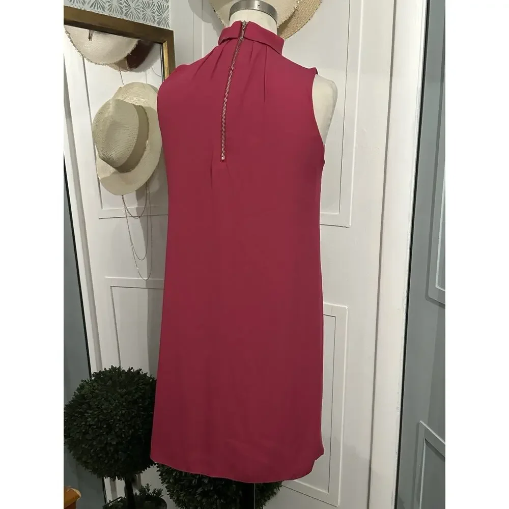 White House Black Market Plus Keyhole Choker Sorbet Shift Mini Dress 2 Petite - Picture 8 of 8